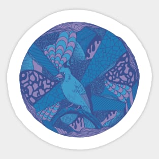 Mountain Blue Circle of The Northern Cardinal Sticker